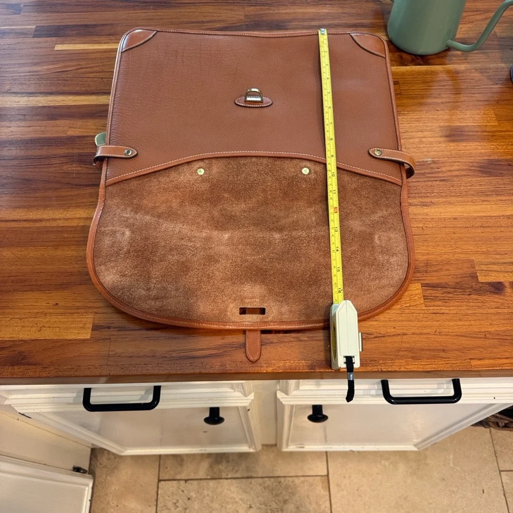 Vintage camel colored Dooney and Bourke all weather leather briefcase/laptop bag